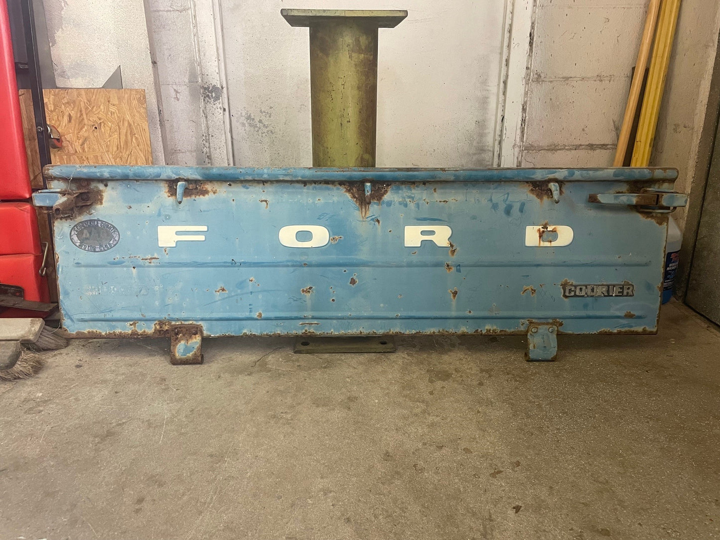 Blue Ford Courier Tailgate